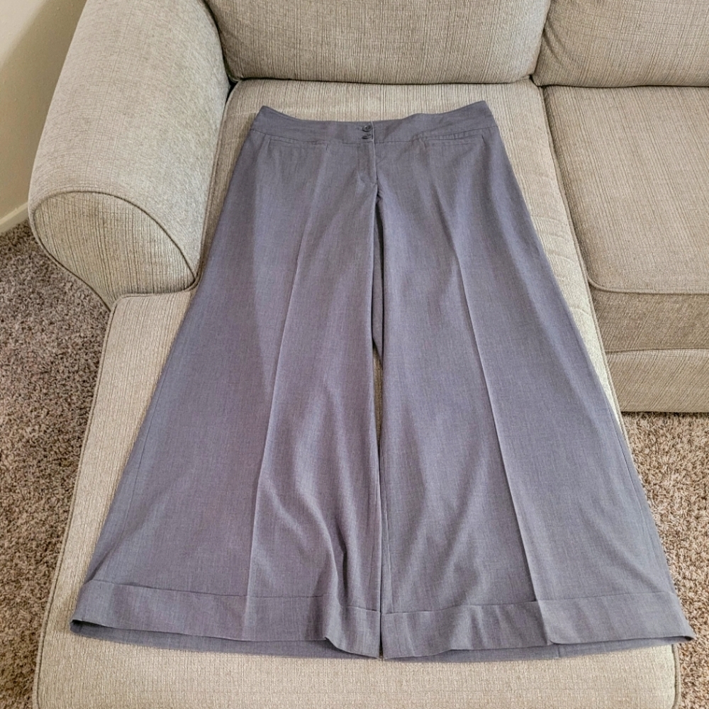 Lane Bryant Gray Wide Leg High Rise Work Trouser Pants Size 16 Avg